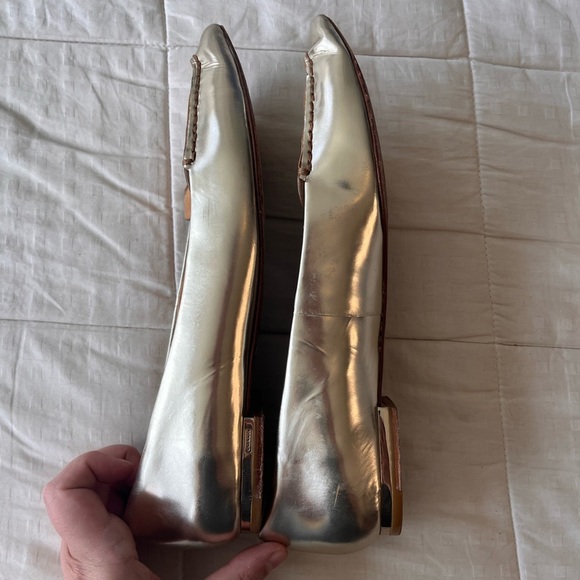 Rare Coach Walsh Metallic Nubuck Leather Point Toe Flats 8.5B - Picture 11 of 15